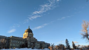 Montana State Capitol Building in Snow
