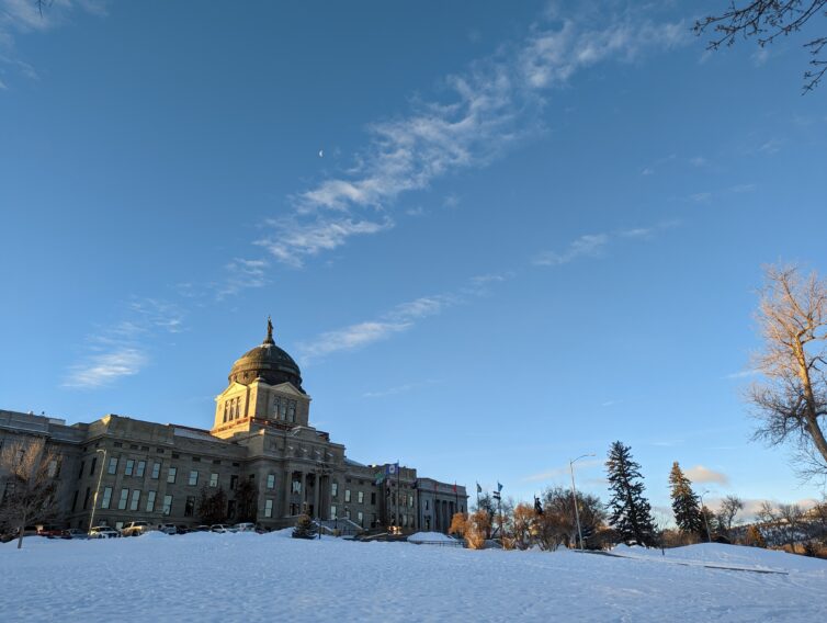 Montana State Capitol Building in Snow